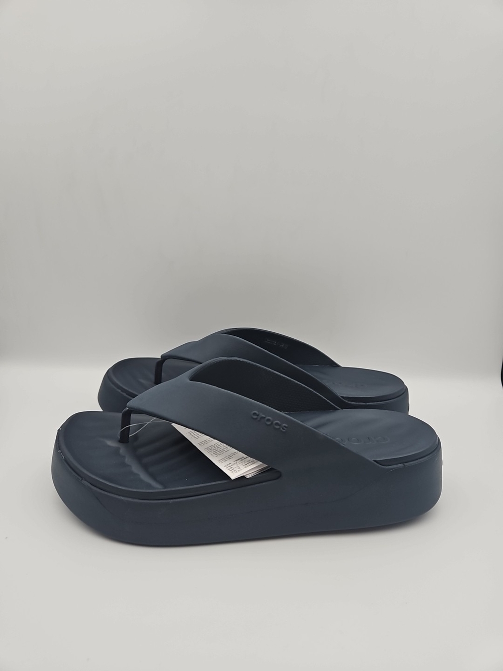 CROCS Navy Platform Flip Sandals